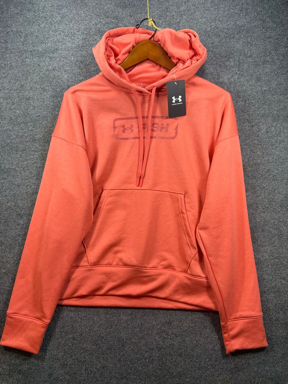 Under Armour NWT Shoreline Terry Hoodie Orange Women's M Pullover Fish